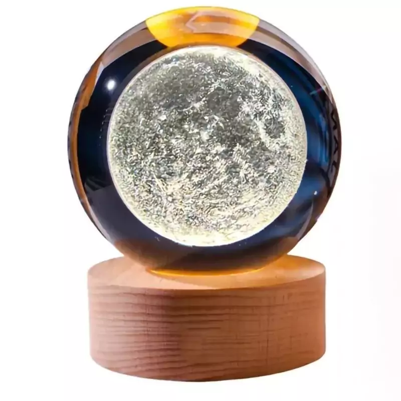 چراغ خواب مدل گوی کریستالی طرح ماه قطر 6 (پس کرایه)